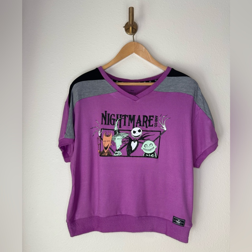 The Nightmare Before Christmas Purple Pajama Top size M